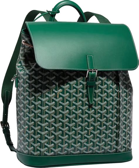 green goyard backpack.